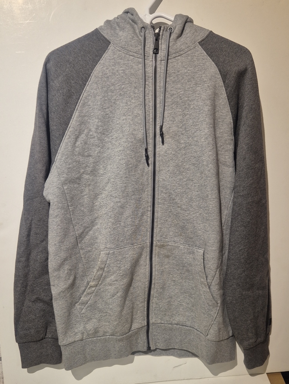 Men's Two-Tone Gray Full-Zip Hoodie Sweatshirt